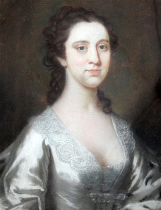 Attributed to William Hoare Portrait of Lady Archibald Hamilton 24 x 18in.